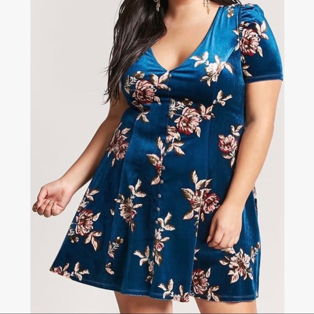 Forever 21 Plus Size Red Velvet Dress
